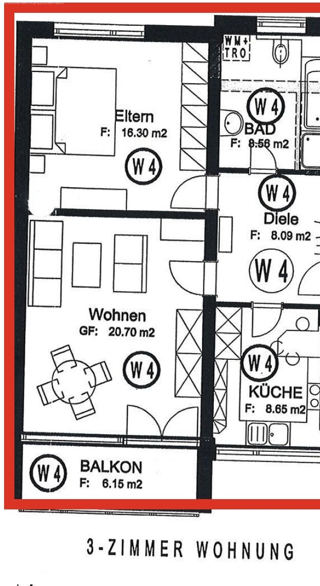 3-Zimmer-Wohnung mit Balkon mitten in Achern zu vermieten