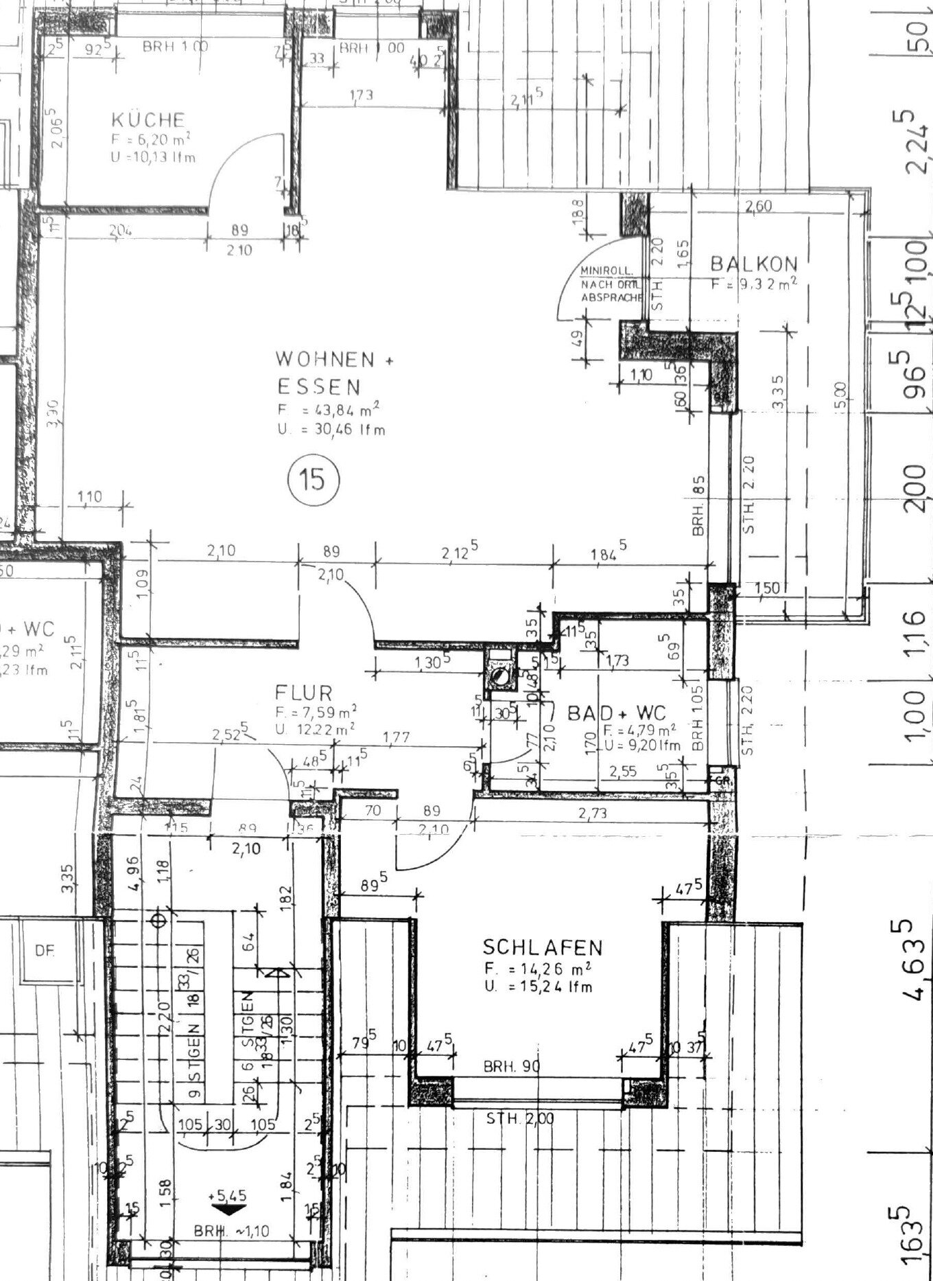 Grundriss Wohnung Nr. 15