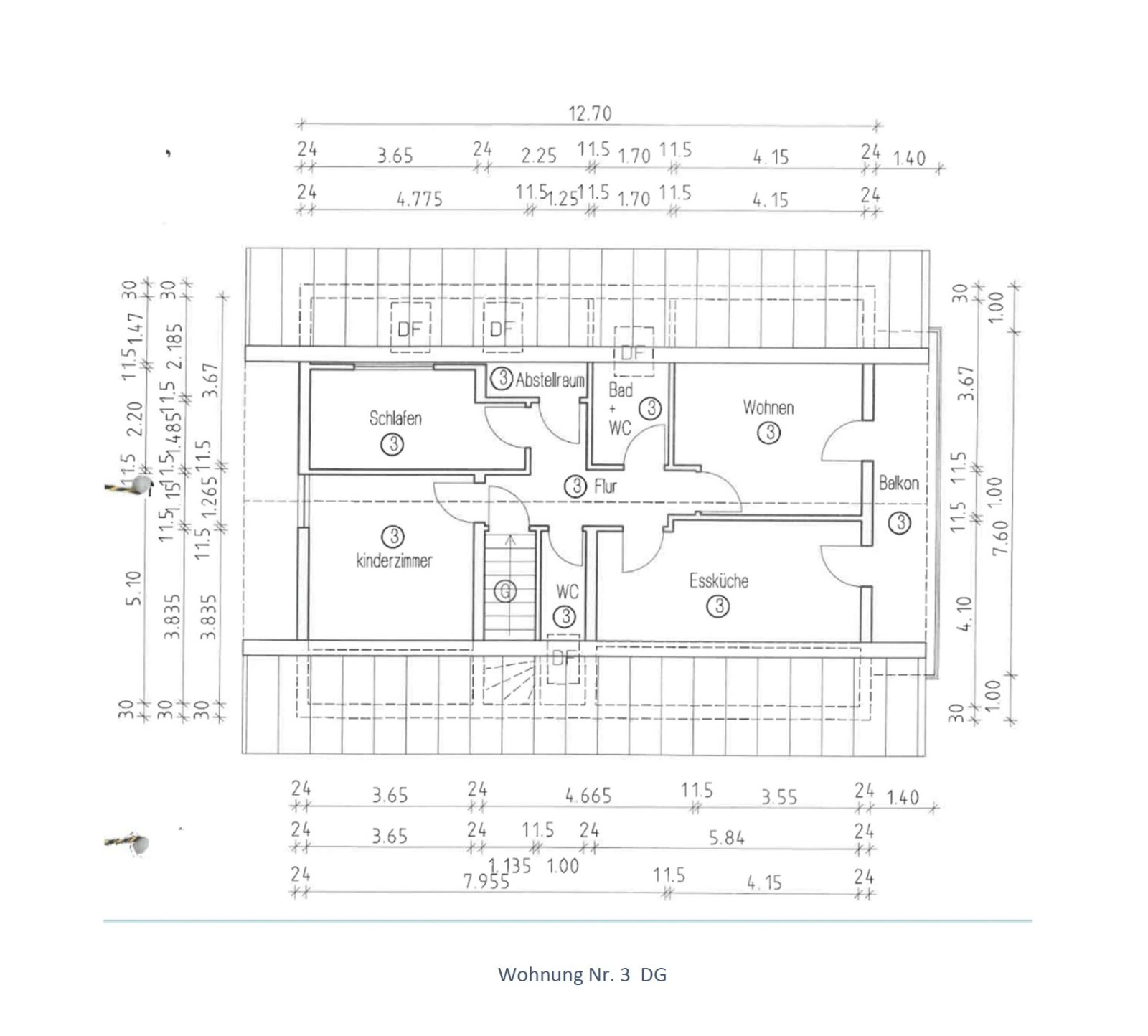 Grundriss DG Wohnung Nr. Grundriss DG Wohnung Nr.
