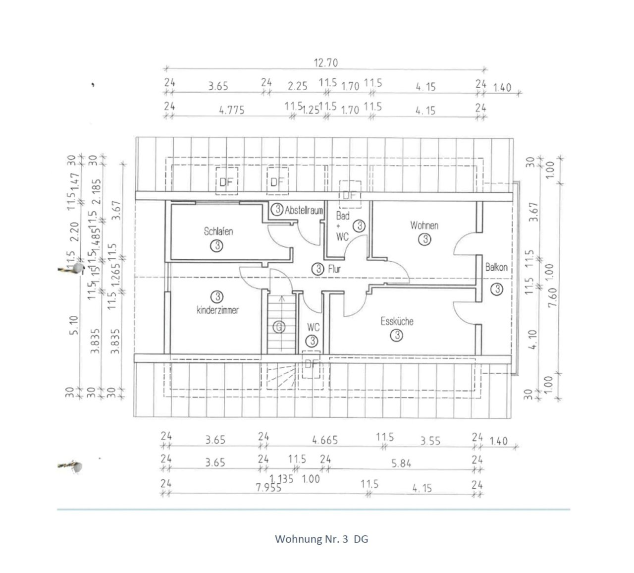 Grundriss DG Wohnung Nr. Grundriss DG Wohnung Nr.